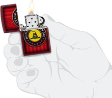 Load image into Gallery viewer, Zippo Lighter - Customized Message on Don't Tread on Me® Merlot Pocket 46419