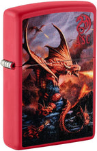 Load image into Gallery viewer, Zippo - Customized Message on Anne Stokes Fire Dragon Red Matte Pocket 46690