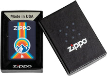 Load image into Gallery viewer, Zippo - Customized Message on Zippo Logo with Mountains - Navy Blue Matte 48639