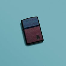 Load image into Gallery viewer, Zippo Lighter - Custom Engraved with Your Message - Color Block Flame Design - Black Matte 46476