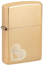 Load image into Gallery viewer, Zippo Lighter - Custom Engraved with Your Message for Double Hearts Design High Polish Brass Pocket Lighter 46281