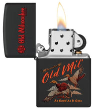 Load image into Gallery viewer, Zippo Lighter - Custom Engraved with Your Message for Old Milwaukee Duck Hunt Design Black Matte Pocket Lighter 46307