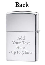 Load image into Gallery viewer, Zippo Lighter- Personalized Engrave for Jack Daniel's High Polish Chrome 250JD