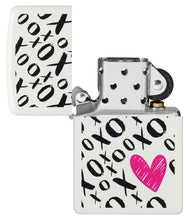 Load image into Gallery viewer, Zippo Lighter - Custom Engraved with Your Message - Hugs and Kisses Design - White Matte 46471