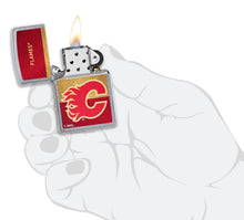 Load image into Gallery viewer, Zippo Lighter - Personalized Customize Message Engrave on Backside for Calgary Flames NHL Team 48032