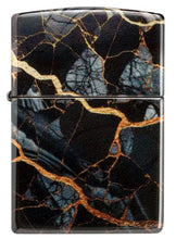 Load image into Gallery viewer, Zippo Lighter - Custom Engraved with Your Message for Fusion Marble Design 540 Tumbled Chrome Pocket Lighter 46255