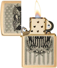 Load image into Gallery viewer, Zippo Lighter - Customize Message on American Crest Brass Brushed Pocket 46230
