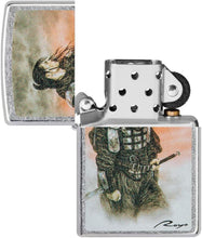 Load image into Gallery viewer, Zippo Luis Royo Warrior Street Chrome Pocket Lighter