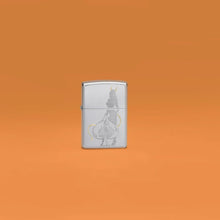 Load image into Gallery viewer, Zippo Lighter - Custom Message Engrave Devilish Ace Design - Satin Chrome 48658