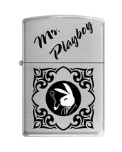 Load image into Gallery viewer, Zippo Lighter - Personalized Customize Message Engrave on Backside for Playboy Bunny (Mr.Playboy Smoking Z5555)