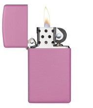Load image into Gallery viewer, Zippo Lighter - Personalized Customize Message Engrave on Slim Size Windproof Lighter (Pink Matte #1638)