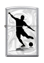Load image into Gallery viewer, Zippo Lighter- Soccer Player Kick Design Street Chrome Windproof Lighter #Z5266
