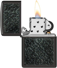 Load image into Gallery viewer, Zippo Lighter - Custom Message Engrave Pattern Design - High Polish Black 48961