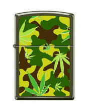 Load image into Gallery viewer, Zippo Lighter - Personalized Custom Message Engraved on Back for Leaf Designs Windproof Zippo Lighter (Greenleaf Camo Z5502)