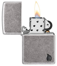 Load image into Gallery viewer, Zippo Lighter - Custom Engraved with Your Message - Armor Deep Carved Flame - Antique Silver 46399