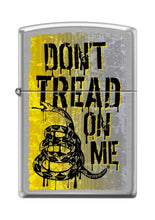 Load image into Gallery viewer, Zippo Lighter- Personalized Message for Don't Tread On Me Brushed Chrome #Z5236