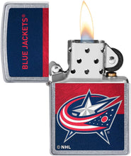 Load image into Gallery viewer, Zippo 2021 NHL Columbus Blue Jackets Street Chrome Pocket Lighter