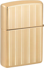 Load image into Gallery viewer, Zippo Lighter - Customized Message on on Lines Design- High Polish Brass 46011