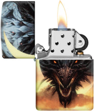 Load image into Gallery viewer, Zippo - Customized Message on Dragon with Moon - Glow-in-The-Dark Green 48934