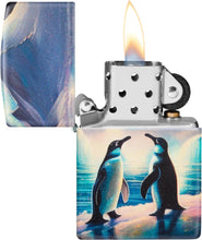 Load image into Gallery viewer, Zippo - Customized Message on Arctic Penguins - Glow-in-The-Dark Green 46014