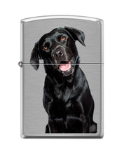 Load image into Gallery viewer, Zippo Lighter-Black Labrador Retriever Dog Brushed Chrome Lighter #Z5423