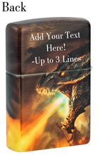 Load image into Gallery viewer, Zippo Lighter - Customized Message on Knight and Dragon 540 Matte Pocket 46284
