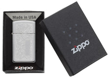 Load image into Gallery viewer, Zippo Lighter - Personalized Customize Message Engrave on Slim Size Windproof Lighter (Chrome Venetian) #1652
