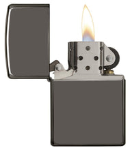Load image into Gallery viewer, Zippo Lighter - Personalized Message Engraved on Backside Colored Windproof Lighter Black Ice 150