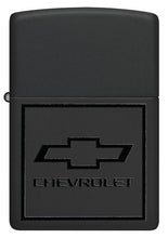 Load image into Gallery viewer, Zippo Lighter - Custom Engraved with Your Message for Chevrolet Bowtie Design Black Matte Pocket Lighter 46228