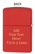 Load image into Gallery viewer, Zippo Lighter-Personalized Engrave for Double Hearts Pattern Red Red Matte Z5070