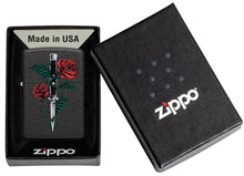 Load image into Gallery viewer, Zippo Lighter- Personalized Blossoms Flower Power Rose and Dagger Tattoo 49778