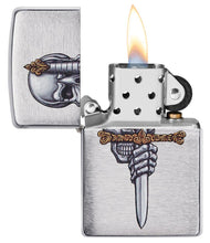 Load image into Gallery viewer, Zippo Lighter - Personalized Customize Message Engrave on Backside for Sword Skull Design #49488