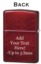 Load image into Gallery viewer, Zippo Lighter - Customize Message on U.S. Marine Corps Candy Apple Pocket 46418