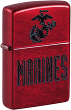 Load image into Gallery viewer, Zippo Lighter - Customize Message on U.S. Marine Corps Candy Apple Pocket 46418