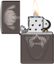 Load image into Gallery viewer, Zippo Screaming Monster Design Black Ice Pocket Lighter