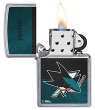Load image into Gallery viewer, Zippo Lighter - Personalized Customize Message Engrave on Backside for San Jose Sharks NHL Team 48051