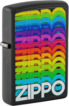 Load image into Gallery viewer, Zippo Lighter - Customized Message on Techno Black Matte Pocket Lighter 46234