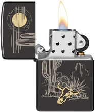 Load image into Gallery viewer, Zippo Lighter - Customized Message on Western Design, - High Polish Black 48968