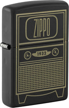 Load image into Gallery viewer, Zippo Vintage TV Design Black Matte Pocket Lighter