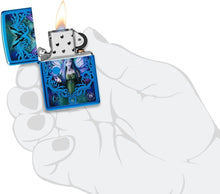 Load image into Gallery viewer, Zippo Lighter - Customized Message on Mystic Aura Fairy - High Polish Blue 48985