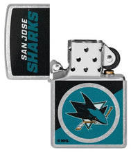 Load image into Gallery viewer, Zippo Lighter - Custom Engraved with Your Message for NHL San Jose Sharks 2024 Street Chrome Pocket Lighter 46204