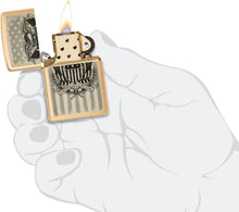 Load image into Gallery viewer, Zippo Lighter - Customize Message on American Crest Brass Brushed Pocket 46230