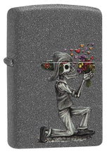 Load image into Gallery viewer, Zippo Personalized Message Engraved on Backside Iron Stone Wedding Couple Dead Skulls Set #28987