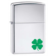 Load image into Gallery viewer, Zippo Lighter- Personalized Engrave Lucky Clover Shamrock High Polish 24007