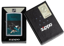 Load image into Gallery viewer, Zippo Lighter - Personalized Customize Message Engrave on Backside for San Jose Sharks NHL Team 48051