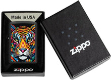 Load image into Gallery viewer, Zippo Lighter - Customized Message on Tiger Stripes Black Matte Pocket 46235