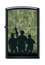 Load image into Gallery viewer, Zippo Lighter - Personalized Custom Message Engraved on Backside for Camo Soldiers Military Black Matte #Z5128