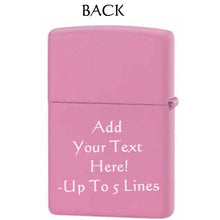 Load image into Gallery viewer, Zippo - Customized Message on Mazzi® Snake and Flower Pink Matte Pocket 46685