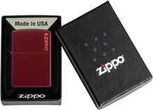 Load image into Gallery viewer, Zippo Lighter - Custom Message Engrave Merlot Matte Color Zippo Logo- 46021ZL