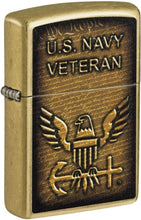 Load image into Gallery viewer, Zippo - Customized Message on United States Navy® Street Brass Pocket 46489